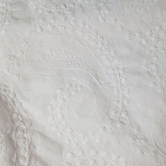 🔺️Tommy Hilfiger White Textured Paisley Print Wrap Belted Skirt Size 6 - Picture 3 of 8